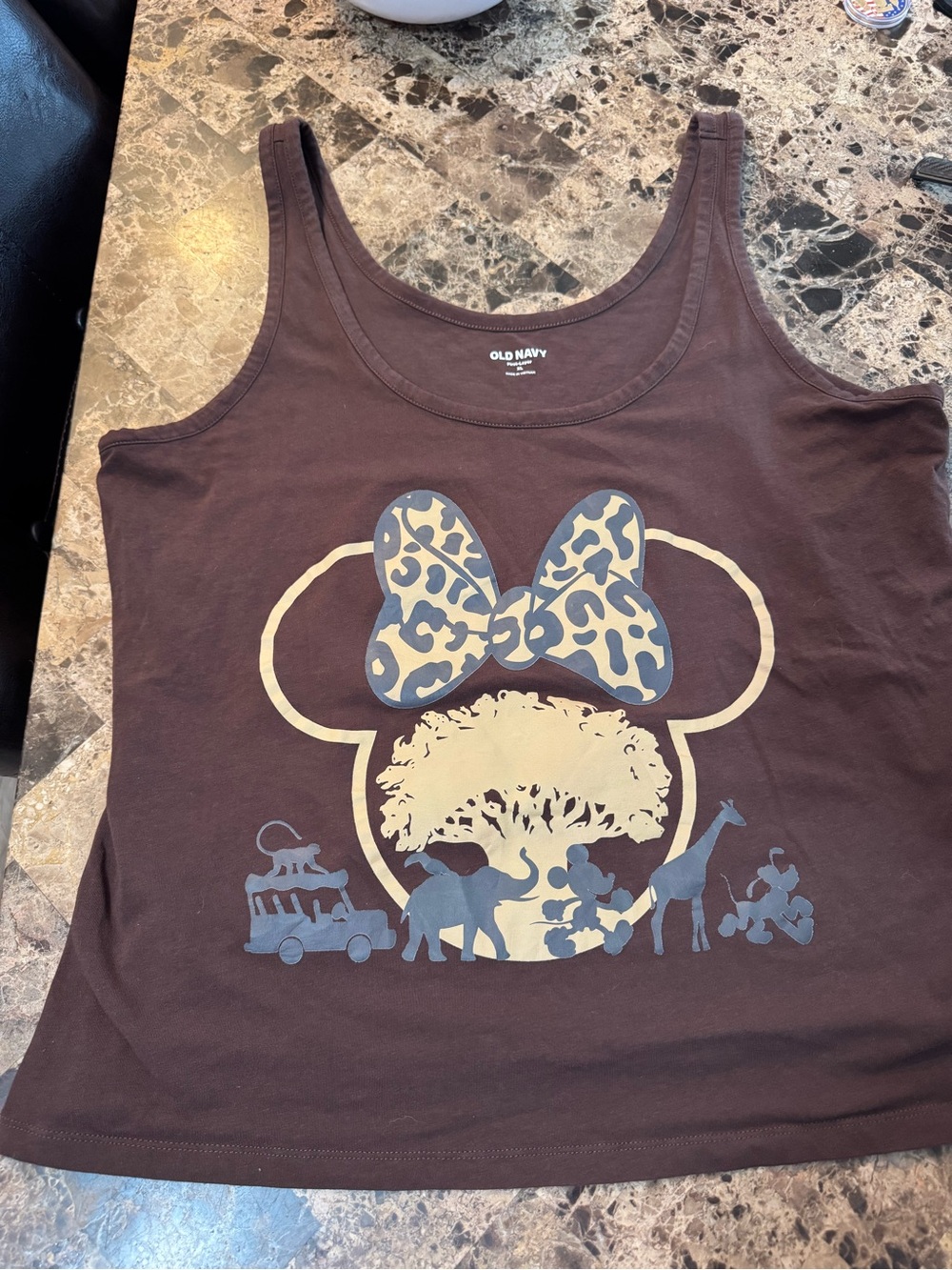 Old Navy Brown Minnie Graphic Tank Top
